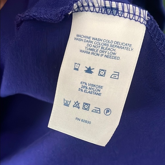 Lands' End Vibrant Blue Sheath Dress with Pockets Womens 12P Petite - Picture 7 of 7